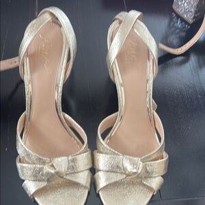 Elegant Gold Strappy Women's Heels